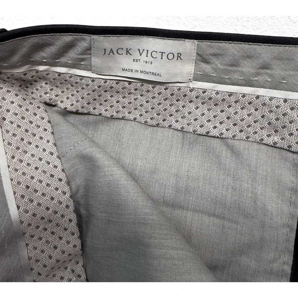 Jack Victor 36x30 Charcoal Dress‎ Suit Pants Trousers Flat Front Wool Straight